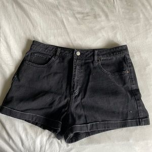Black Denim Mom style short